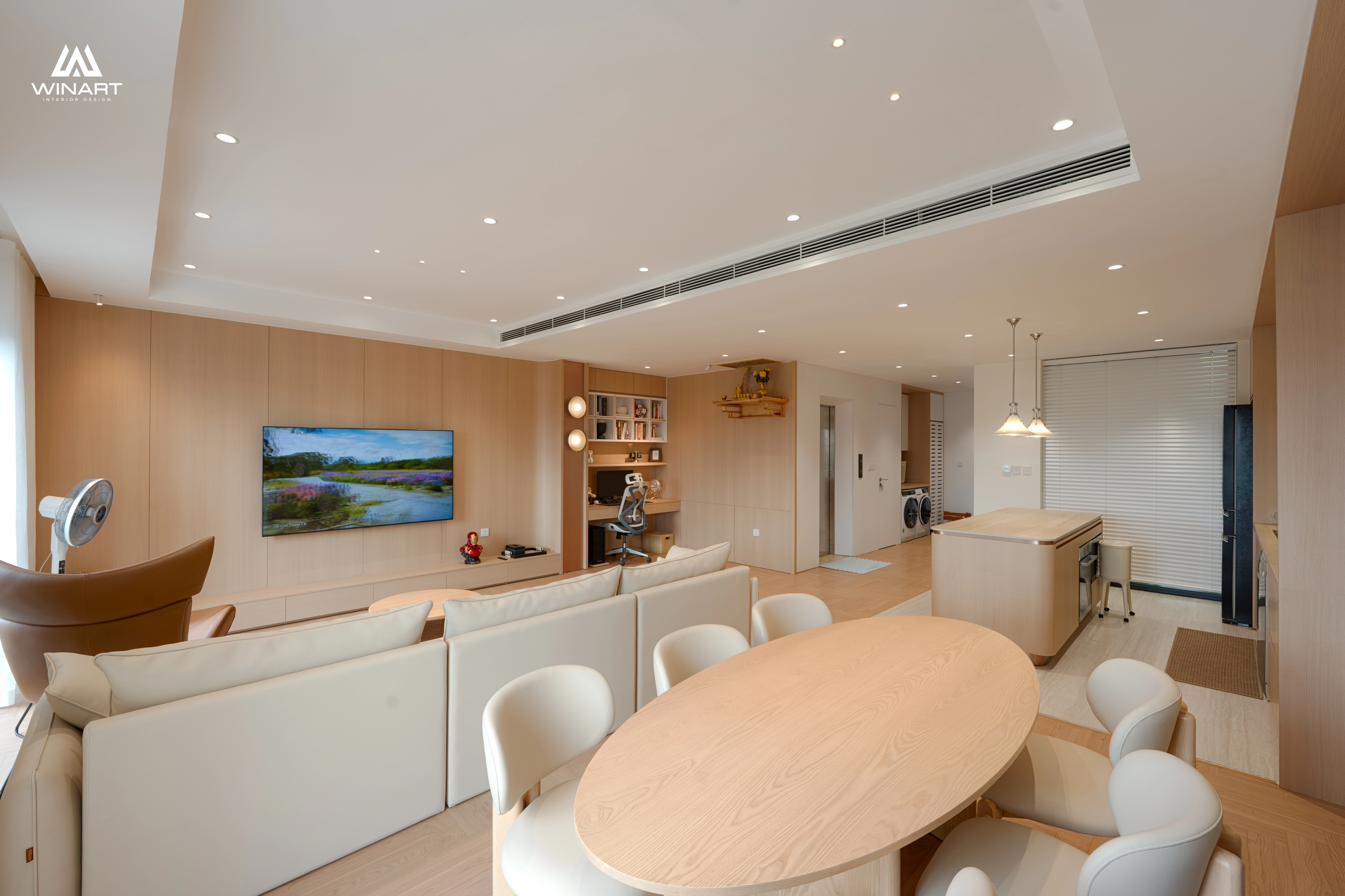 Living, dining and kitchen spaces — D’ METROPOLE apartment