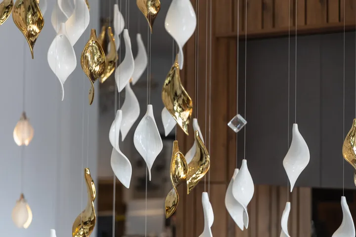 Decorative lighting detail at IDA’s experience space