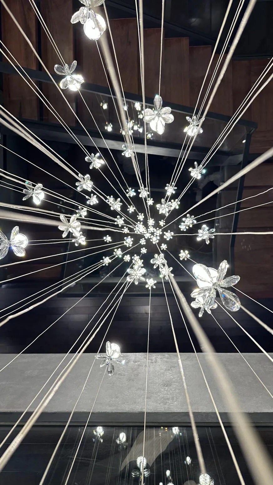 Detail of the crystal facets catching the light