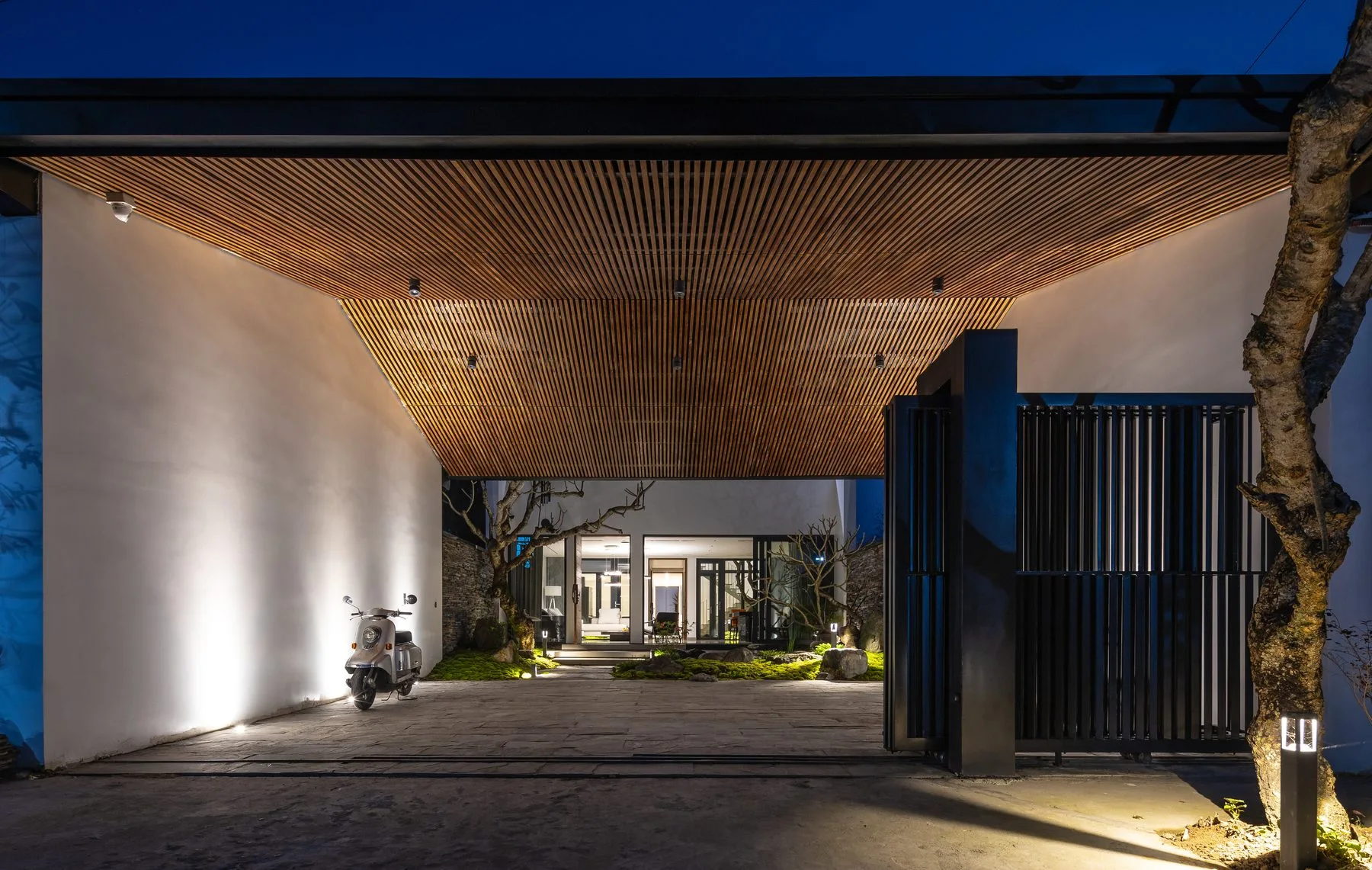 Gate & carport — light guiding the way in