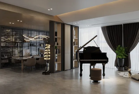 Sinh hoạt chung và góc piano — phối cảnh concept