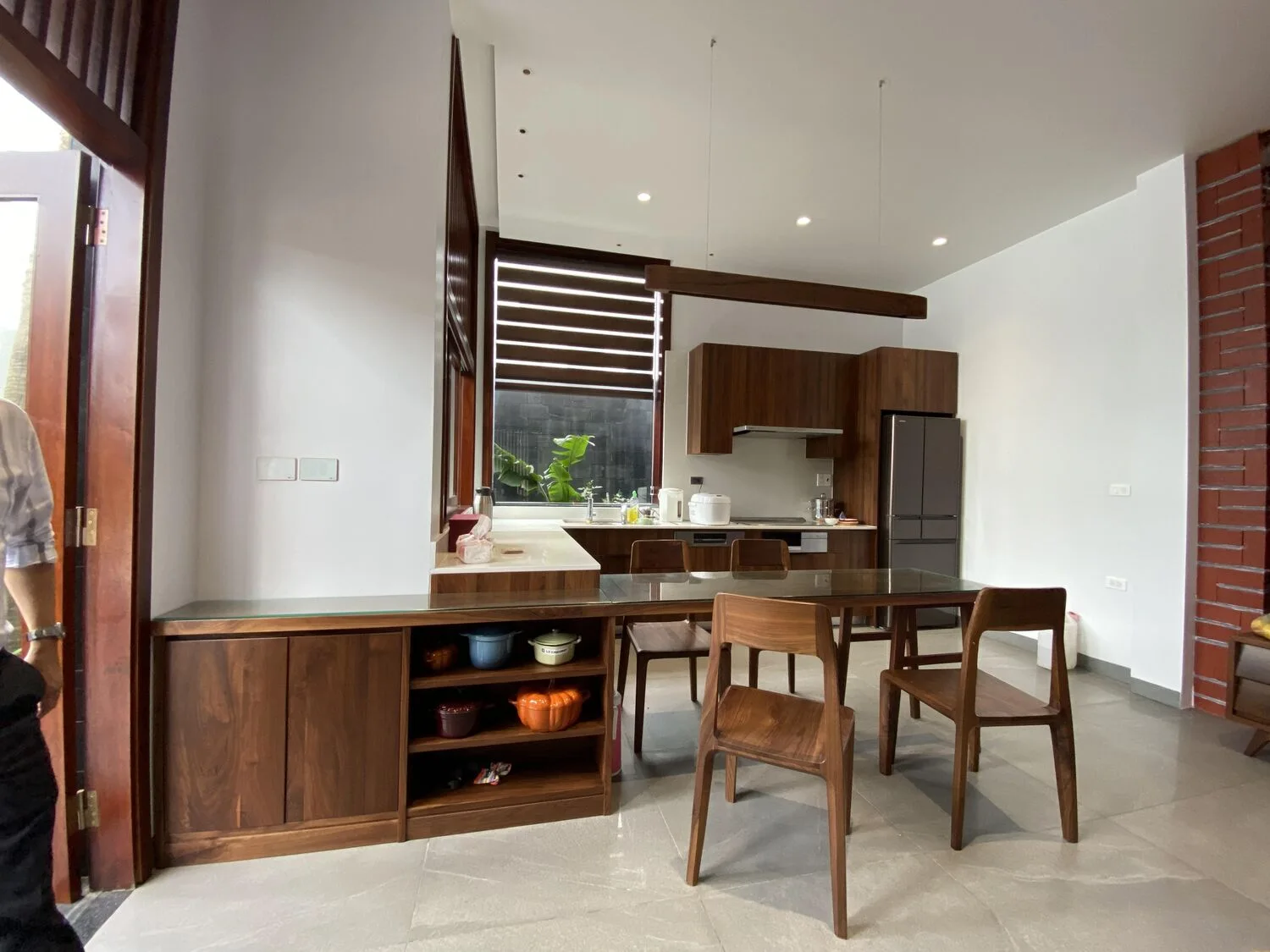 The wood kitchen with natural light