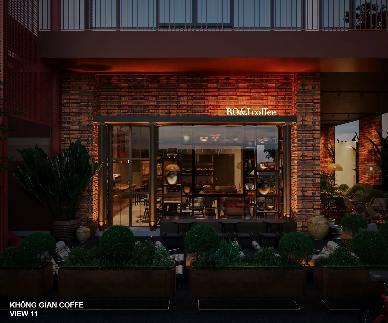 Phối cảnh cảnh tối của khu vực ngoài trời — Phối cảnh 3D THOONG STUDIO