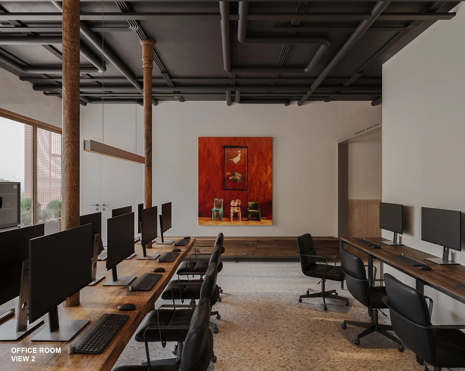 Không gian bàn làm việc — Phối cảnh 3D THOONG STUDIO