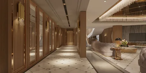 Sảnh và phòng khách gia đình — phối cảnh concept