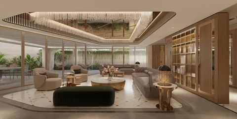 Không gian sinh hoạt hướng ra sân vườn — phối cảnh concept