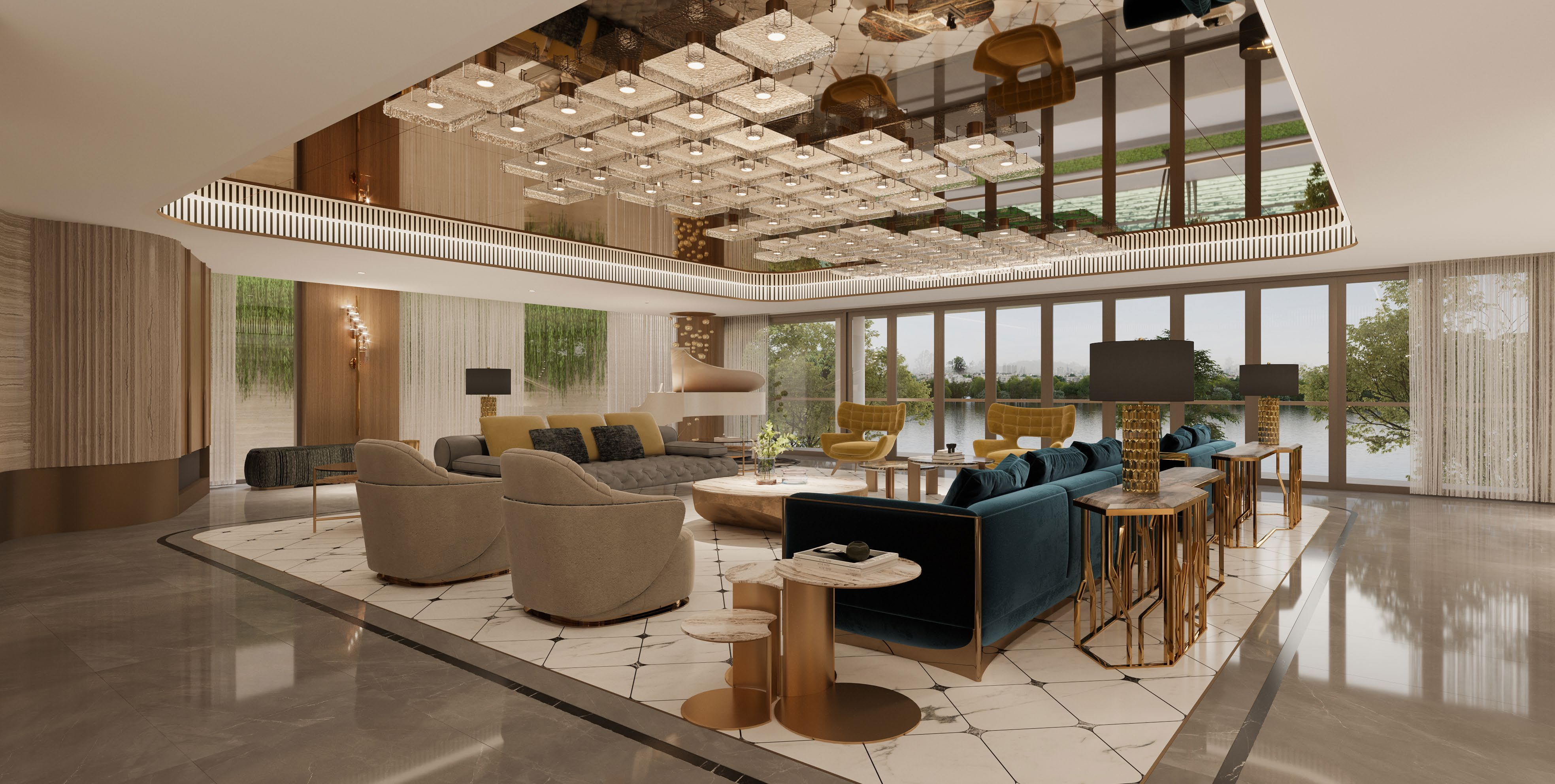 Phòng khách trang trọng — phối cảnh concept