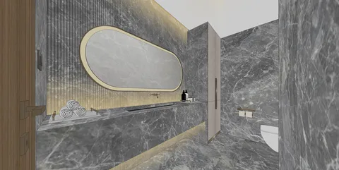 Vệ sinh tầng 1 — nghiên cứu không gian SketchUp