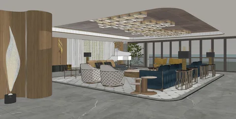 Phòng khách trang trọng — nghiên cứu không gian SketchUp