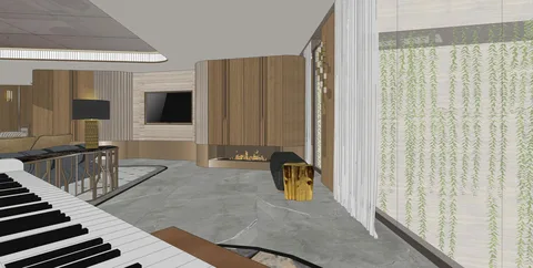 Lò sưởi — nghiên cứu không gian SketchUp