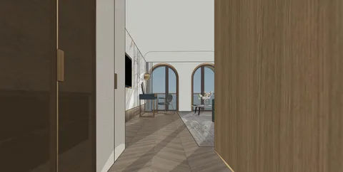 Phòng ngủ phụ — nghiên cứu không gian SketchUp