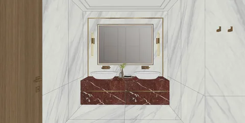 Phòng ngủ phụ — nghiên cứu không gian SketchUp