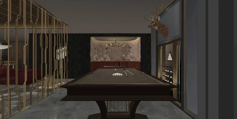 Khu billiard — nghiên cứu không gian SketchUp