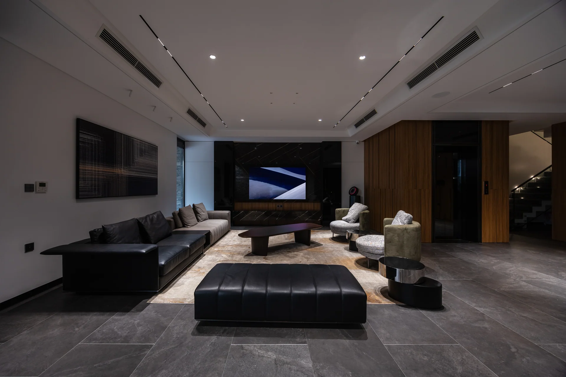 Không gian phòng khách và các lớp sáng — Villa 44