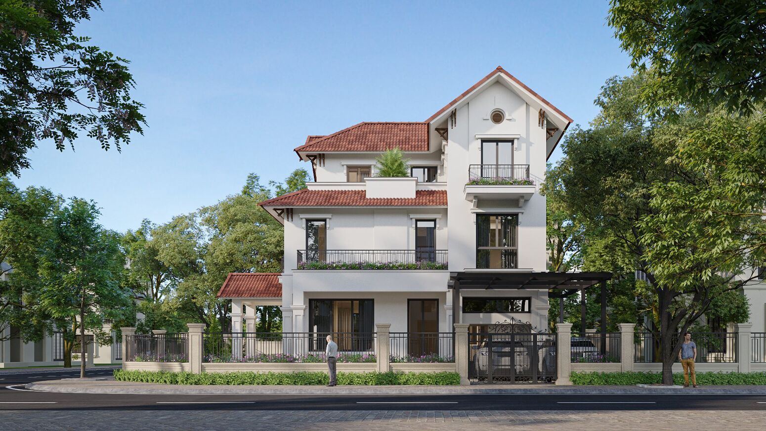 Khối nhà nhìn từ góc phố